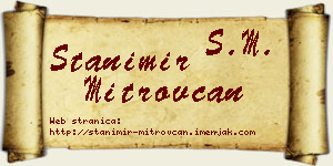 Stanimir Mitrovčan vizit kartica